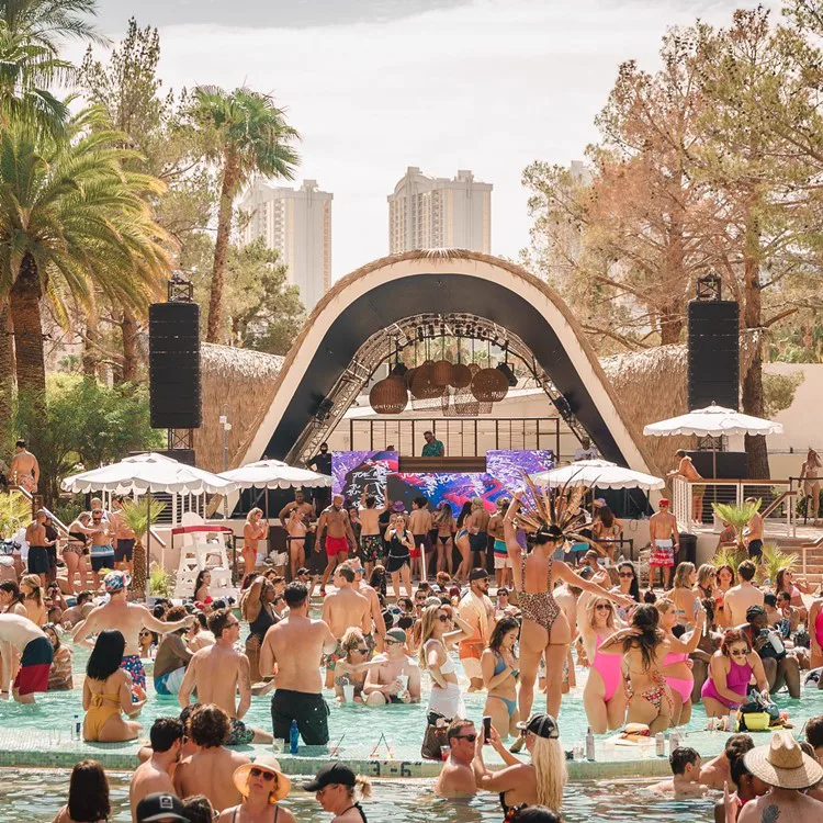 Las Vegas pool party crowd at the dayclub