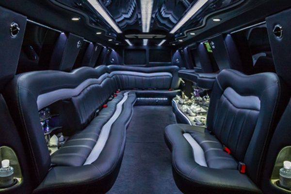 Stretch Cadillac Escalade Limo Interior Nightclub on Wheels Las Vegas Party Bus