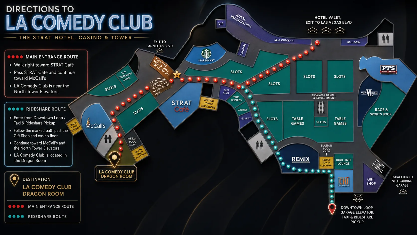 Comedy Club Las Vegas location map - The STRAT Hotel