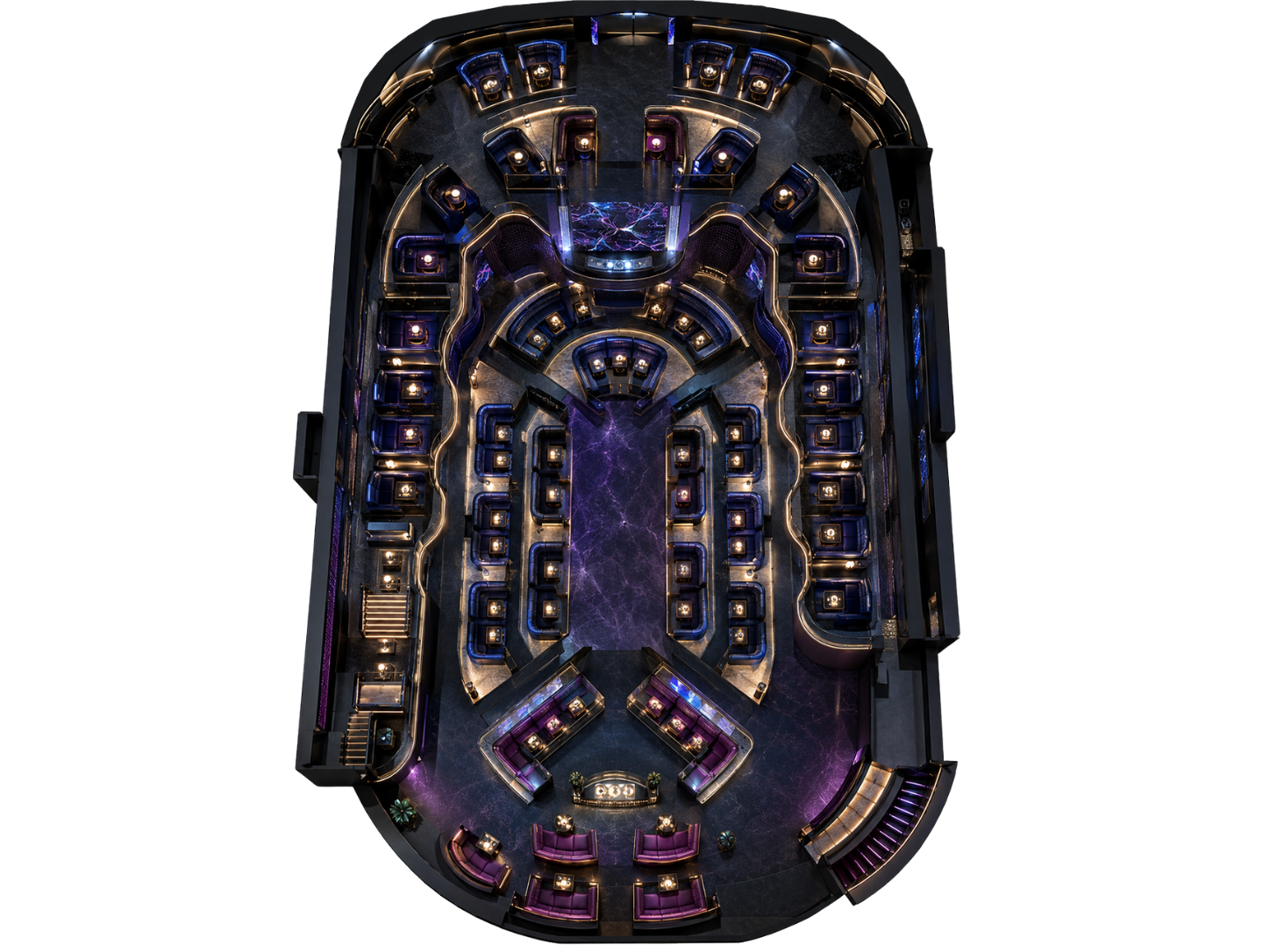 LIV Las Vegas table map showing main floor and mezzanine layout