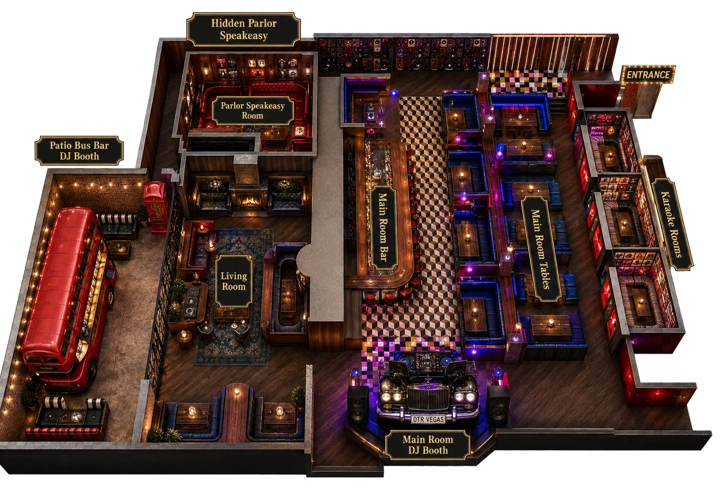 On The Record Las Vegas table map and floor plan