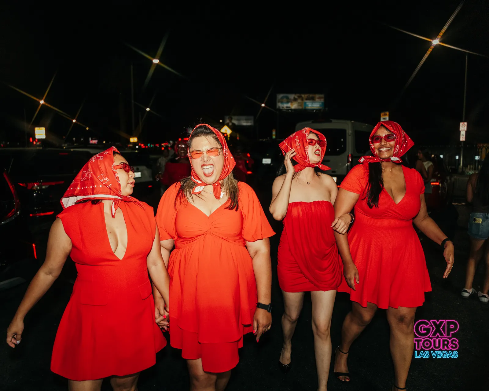 GXP Tours guests on a Nightclub on Wheels night out in Las Vegas