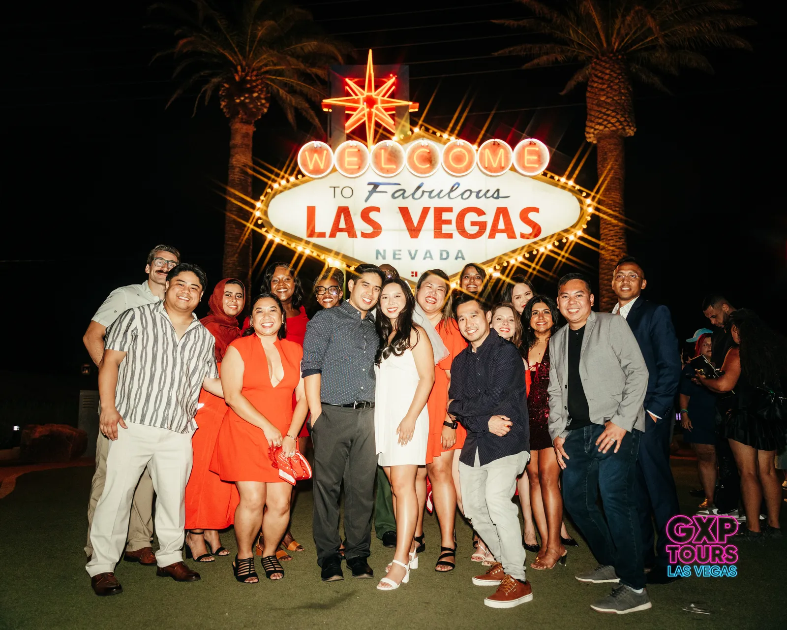 GXP Tours guests on a Nightclub on Wheels night out in Las Vegas