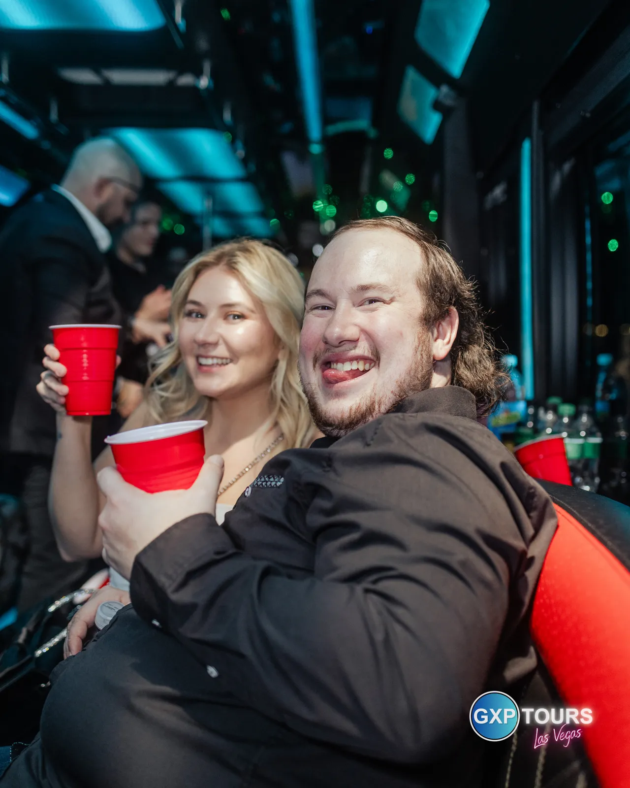 GXP Tours guests on a Nightclub on Wheels night out in Las Vegas