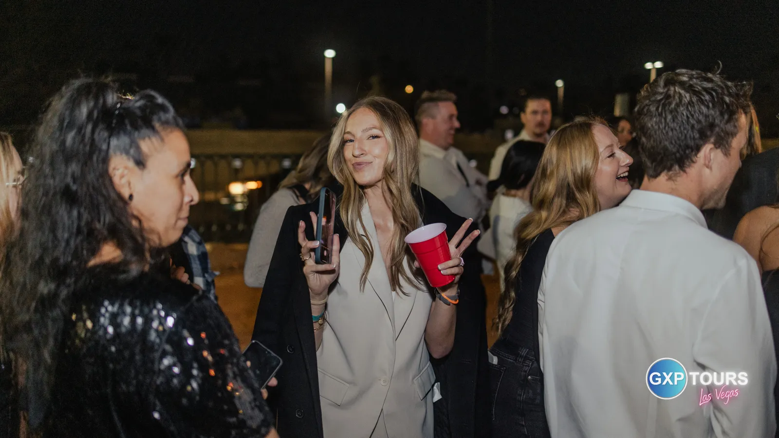 GXP Tours guests on a Nightclub on Wheels night out in Las Vegas