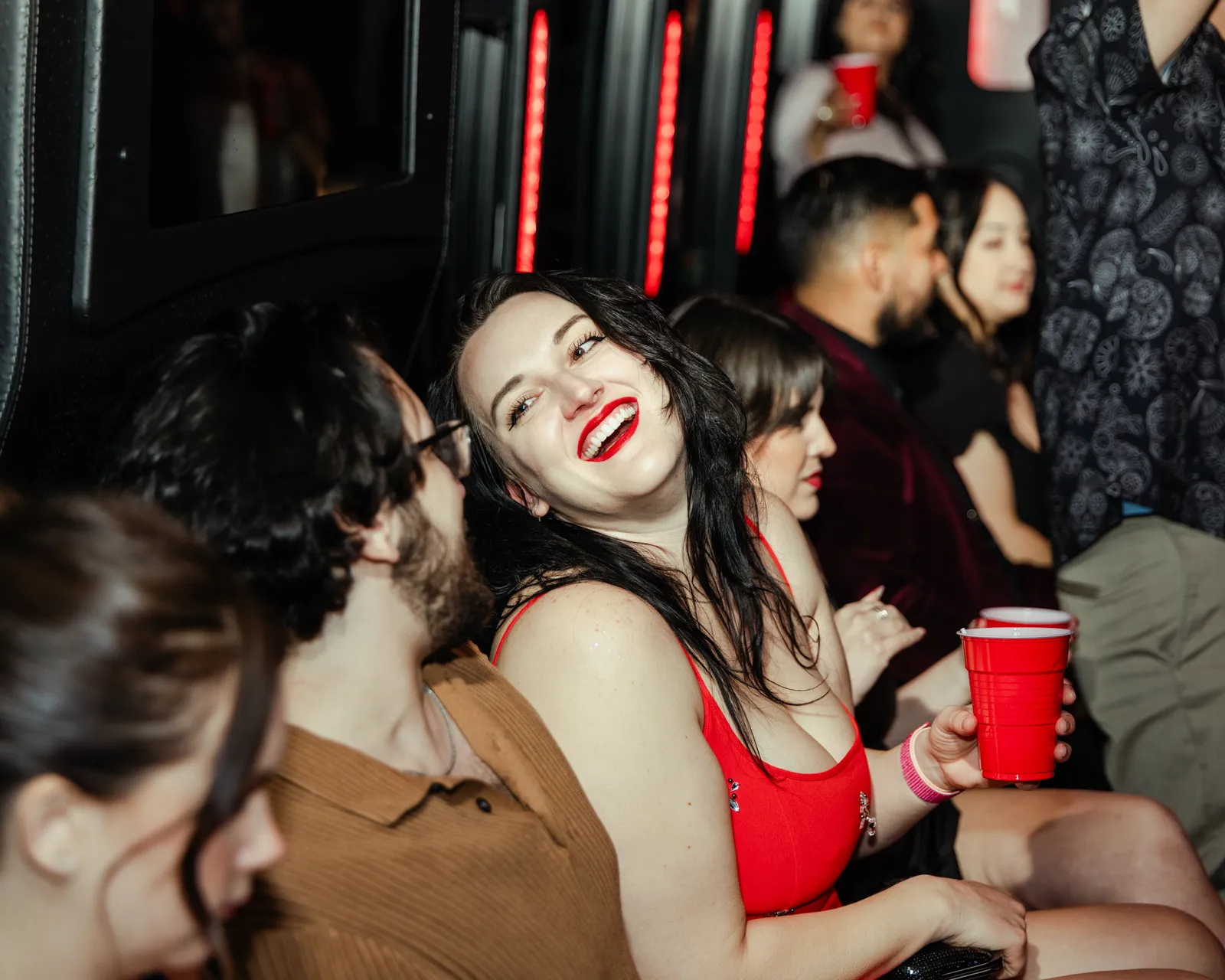 GXP Tours guests on a Nightclub on Wheels night out in Las Vegas