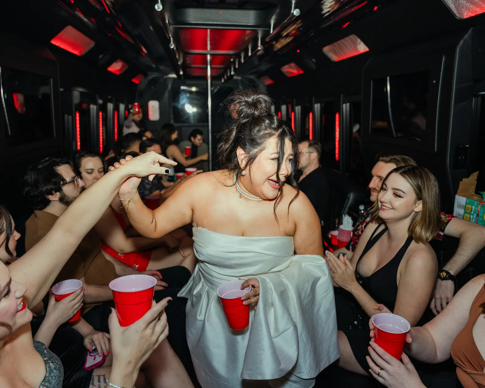 GXP Tours guests on a Nightclub on Wheels night out in Las Vegas