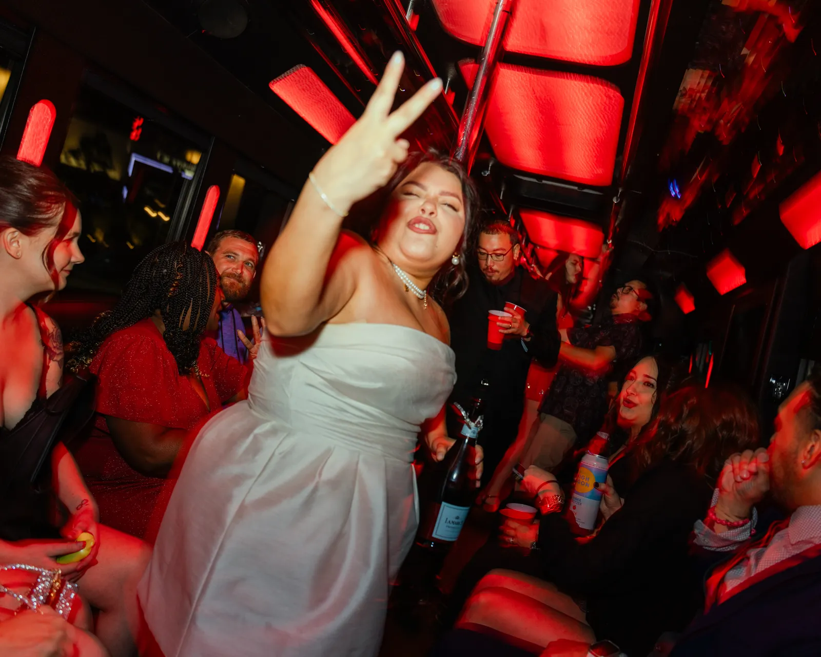 GXP Tours guests on a Nightclub on Wheels night out in Las Vegas