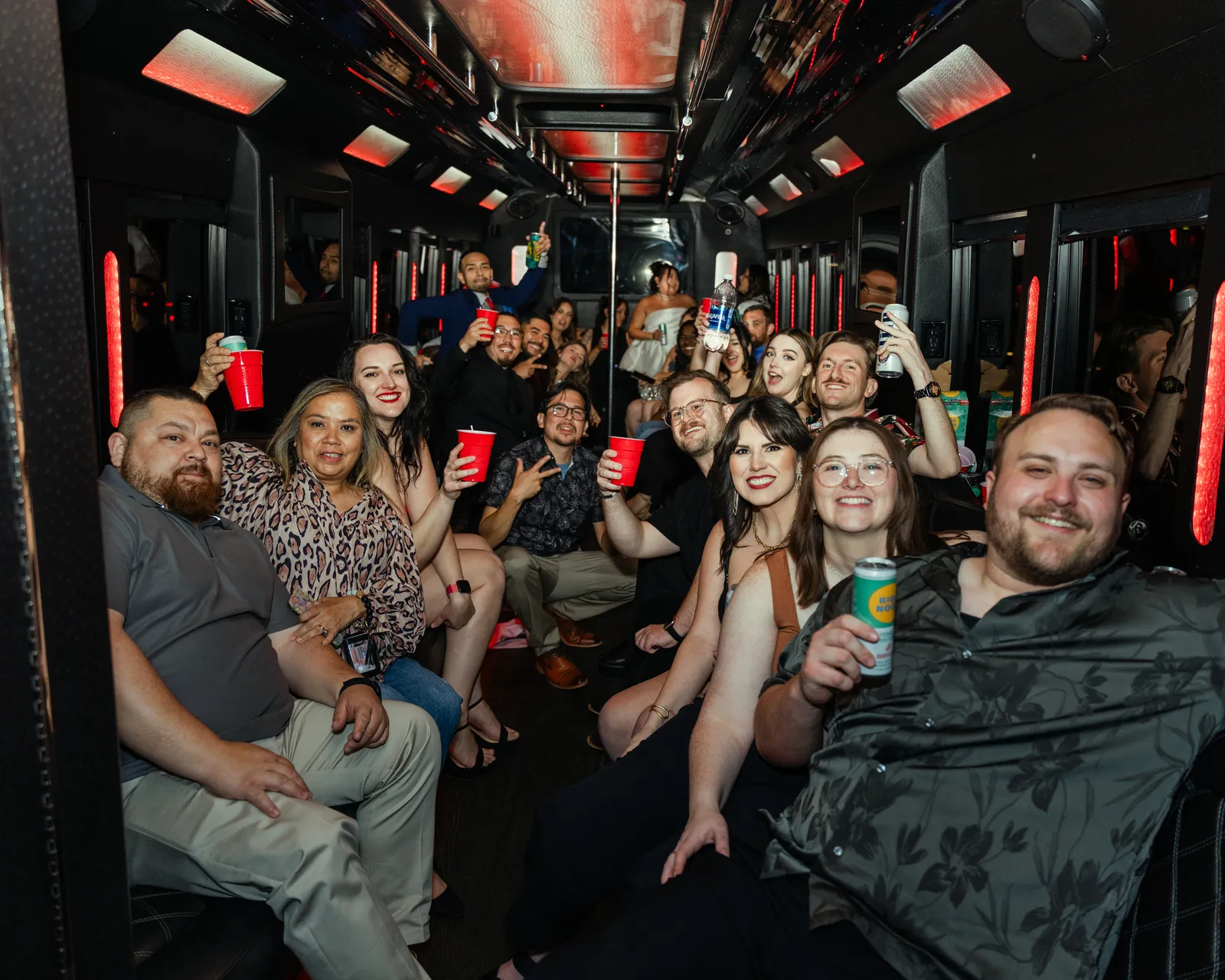 GXP Tours guests on a Nightclub on Wheels night out in Las Vegas