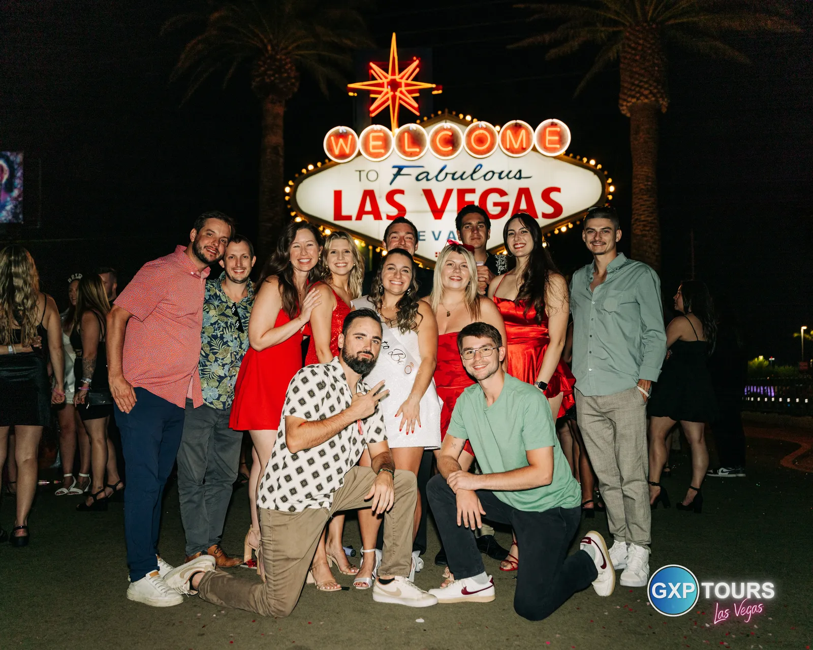 GXP Tours guests on a Nightclub on Wheels night out in Las Vegas