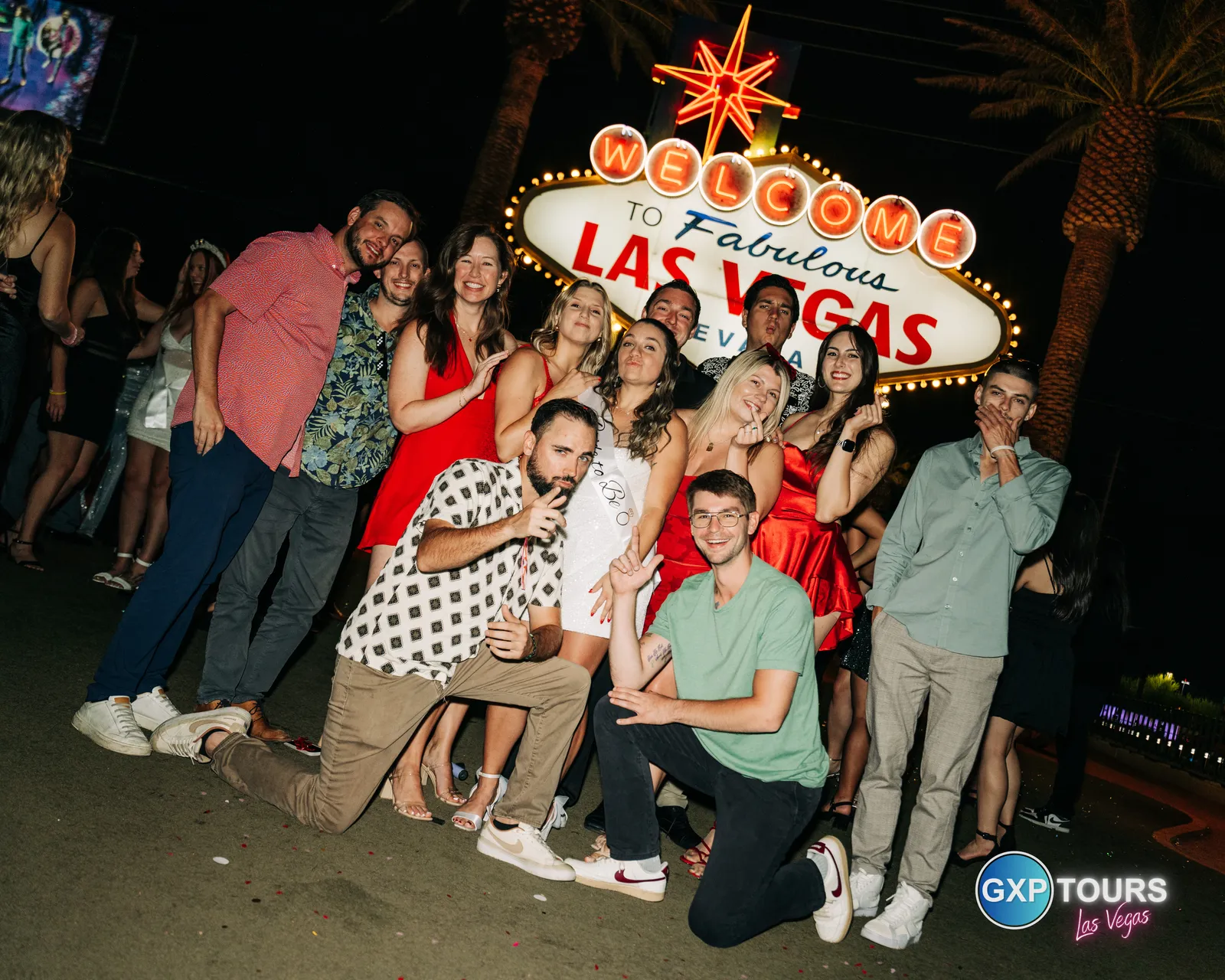GXP Tours guests on a Nightclub on Wheels night out in Las Vegas