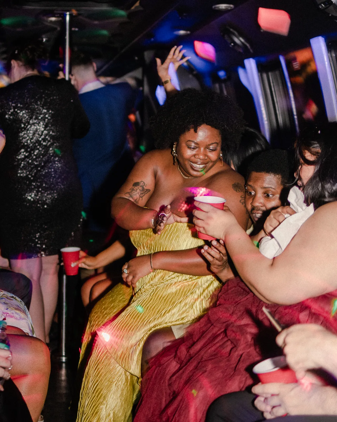 GXP Tours guests on a Nightclub on Wheels night out in Las Vegas