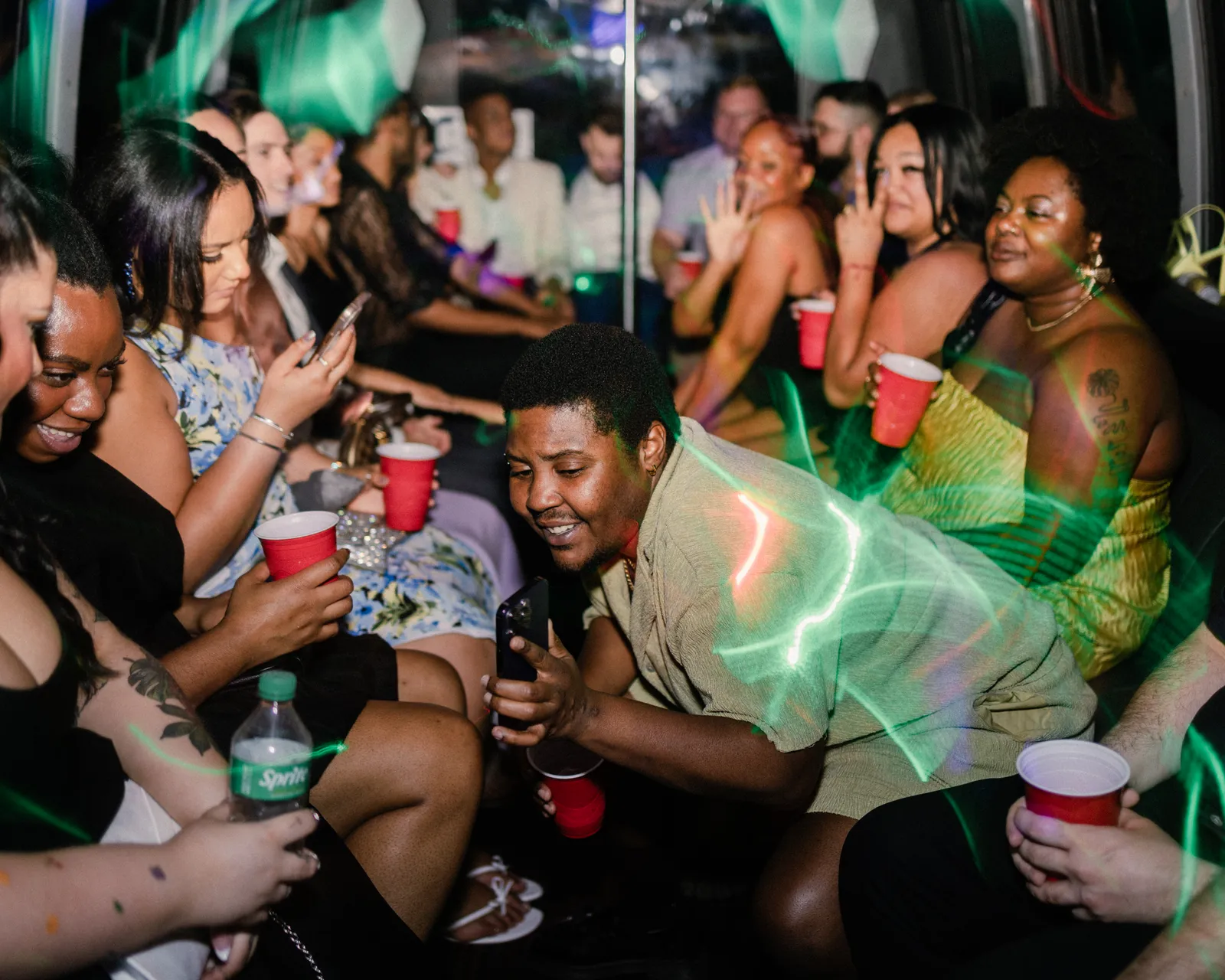 GXP Tours guests on a Nightclub on Wheels night out in Las Vegas